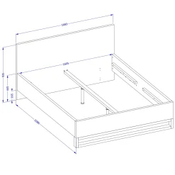 Garnero Arredamenti Letto contenitore matrimoniale 160x200cm rovere metallo nero Petra Outlet