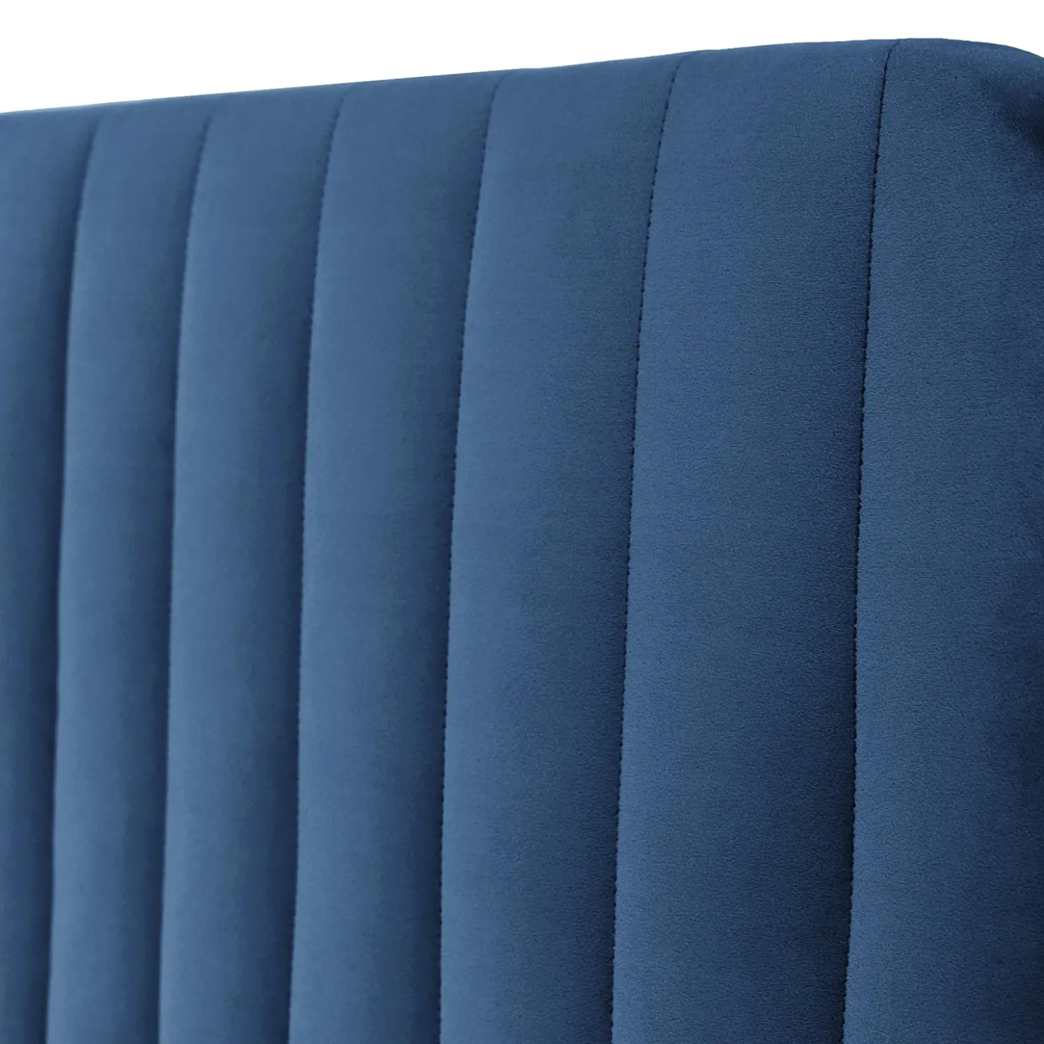 Garnero Arredamenti Letto contenitore matrimoniale oversize 180x200 imbottito velluto blu Poffi Tessuto Vellutato Lucido Blu Sale