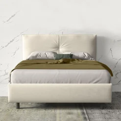 Garnero Arredamenti Letto contenitore matrimoniale 160x195cm imbottito tessuto bianco EliteDreams Tessuto Woven Bianco Clearance