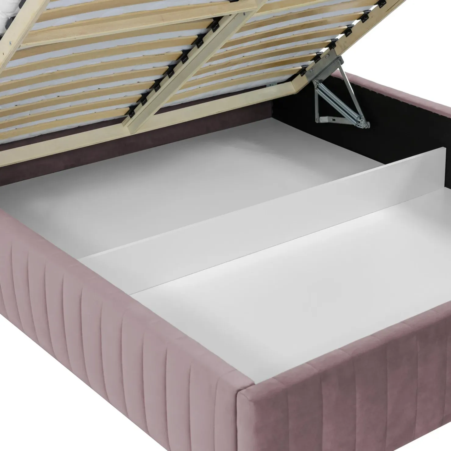Garnero Arredamenti Letto contenitore matrimoniale oversize 180x200 imbottito velluto rosa Poffi Tessuto Vellutato Lucido Rosa Outlet