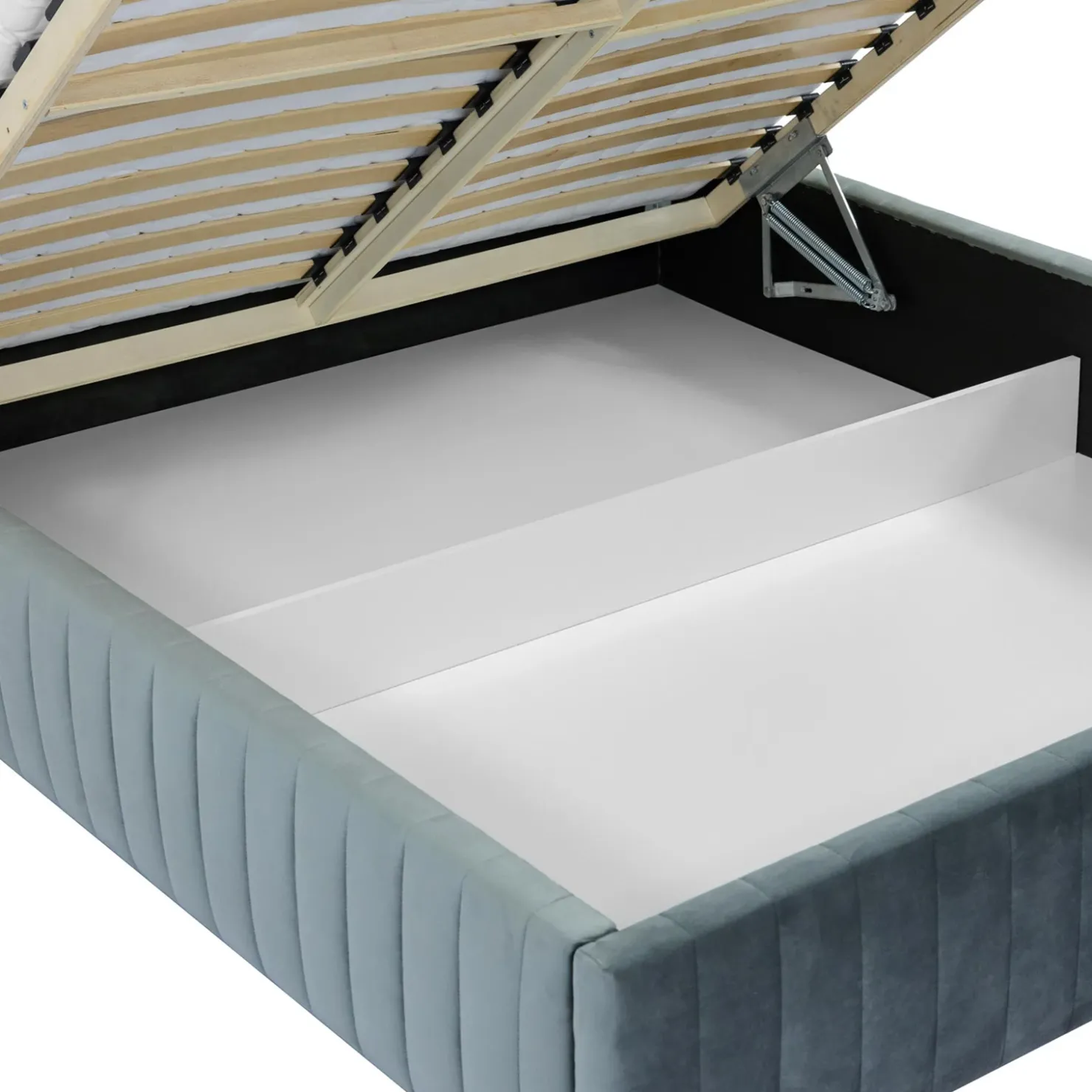 Garnero Arredamenti Letto contenitore matrimoniale oversize 180x200 imbottito velluto grigio scuro Poffi Tessuto Vellutato Lucido Grigio Scuro Outlet