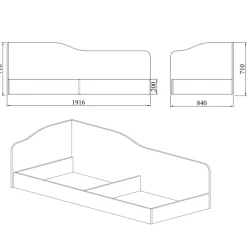 Garnero Arredamenti Letto contenitore singolo 82x190cm Alex Gihome® Antracite Hot