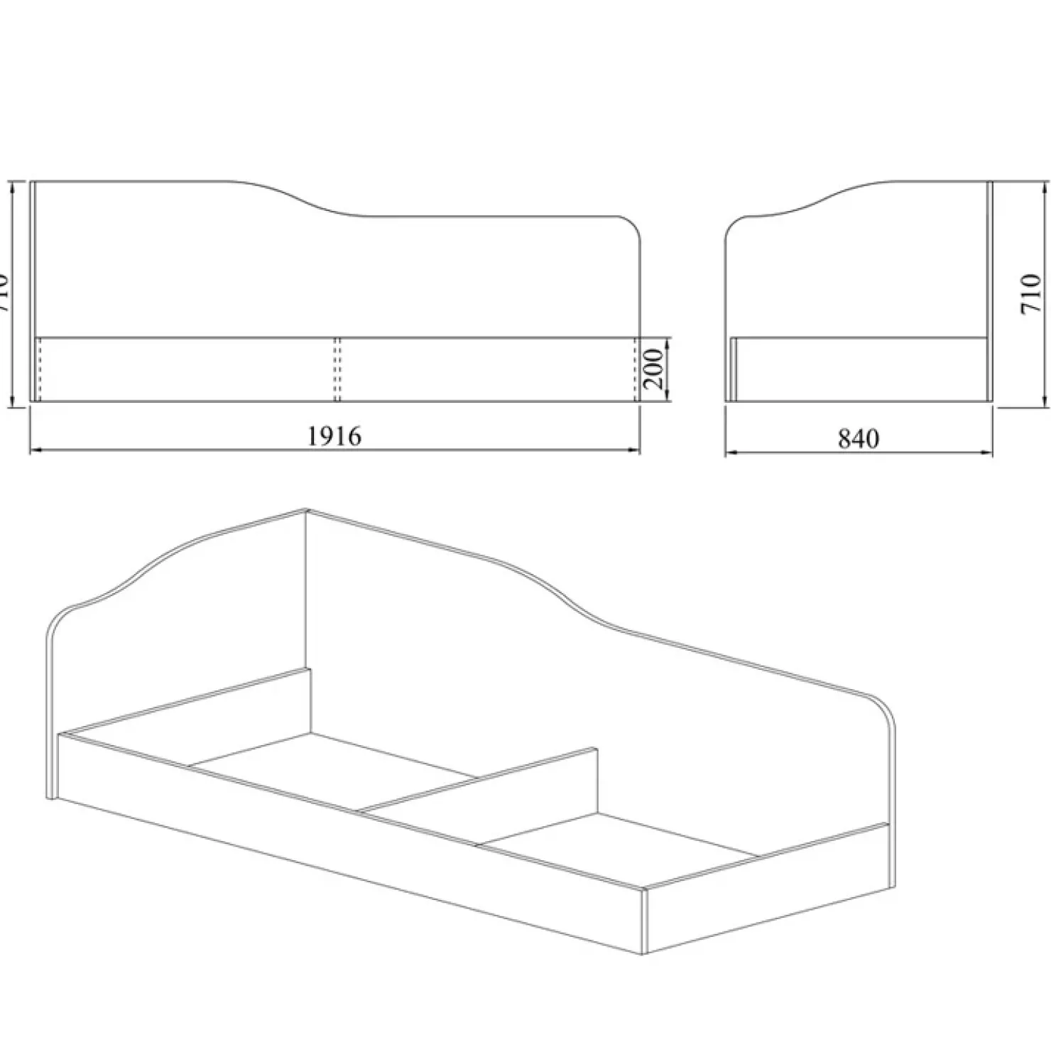 Garnero Arredamenti Letto contenitore singolo 82x190cm Alex Gihome® Antracite Hot