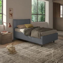 Garnero Arredamenti Letto contenitore una piazza e mezza 120x195 imbottito tessuto antracite CozyHaven Tessuto Woven Antracite Best