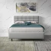 Garnero Arredamenti Letto contenitore una piazza e mezza 120x195cm imbottito tessuto grigio Supreme Sleep Sale