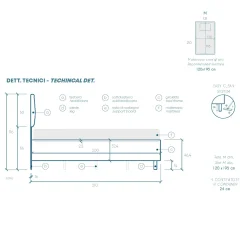 Garnero Arredamenti Letto contenitore una piazza e mezza 120x195cm imbottito tessuto grigio Supreme Sleep Sale