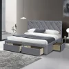 Garnero Arredamenti Letto matrimoniale con cassettoni 160x200cm grigio nero Galileo Sale