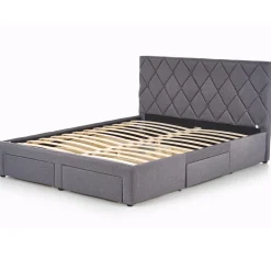 Garnero Arredamenti Letto matrimoniale con cassettoni 160x200cm grigio nero Galileo Sale