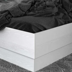 Garnero Arredamenti Letto matrimoniale con comodini 160x200cm pino bianco Angara New