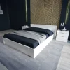 Garnero Arredamenti Letto matrimoniale con comodini 160x200cm bianco lucido Alina Sale