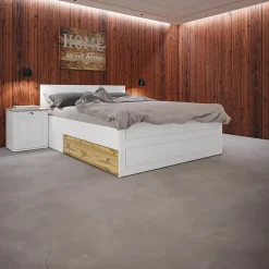 Garnero Arredamenti Letto matrimoniale contenitore standard 160x200cm bianco opaco Loira Best