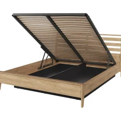 Garnero Arredamenti Letto matrimoniale contenitore 160x200cm rovere Noor New