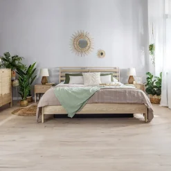 Garnero Arredamenti Letto matrimoniale contenitore 160x200cm rovere Noor New