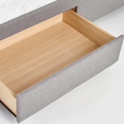 Garnero Arredamenti Letto matrimoniale in tessuto con cassettoni 160x200cm Mestre Gihome® Grigio Best