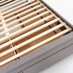 Garnero Arredamenti Letto matrimoniale in tessuto con cassettoni 160x200cm Mestre Gihome® Grigio Best