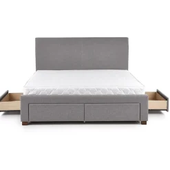 Garnero Arredamenti Letto matrimoniale in tessuto con cassettoni 160x200cm Mestre Gihome® Grigio Best