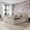 Garnero Arredamenti Letto matrimoniale oversize 180x200 cm con rete contenitore imbottito beige Polaris Outlet