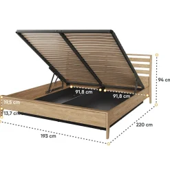 Garnero Arredamenti Letto matrimoniale oversize contenitore 180x200cm rovere Noor Best