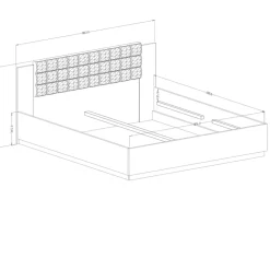 Garnero Arredamenti Letto matrimoniale oversize 180x200cm con rete contenitore rovere scuro nero Vulcano Rovere Rustico Discount