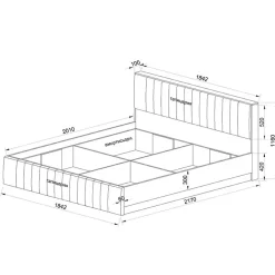 Garnero Arredamenti Letto matrimoniale oversize 180x200cm imbottito con contenitore beige Emporio Outlet