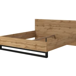 Garnero Arredamenti Letto matrimoniale oversize 180x200cm rovere metallo nero Petra Outlet