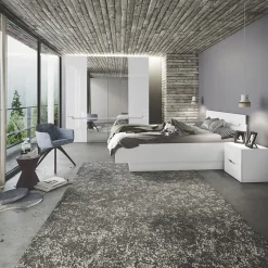 Garnero Arredamenti Letto matrimoniale standard 160x200cm bianco lucido Twilight Discount