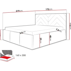 Garnero Arredamenti Letto matrimoniale 160x200 cm con rete contenitore imbottito beige Polaris Hot