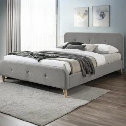 Garnero Arredamenti Letto matrimoniale 160x200 cm con rete a doghe imbottito grigio Dreama Sale
