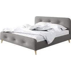 Garnero Arredamenti Letto matrimoniale 160x200 cm con rete a doghe imbottito grigio Dreama Sale