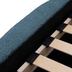 Garnero Arredamenti Letto matrimoniale 160x200cm con rete contenitore imbottito tessuto bouclé turchese Aluna Tessuto Abriamo Turchese Hot