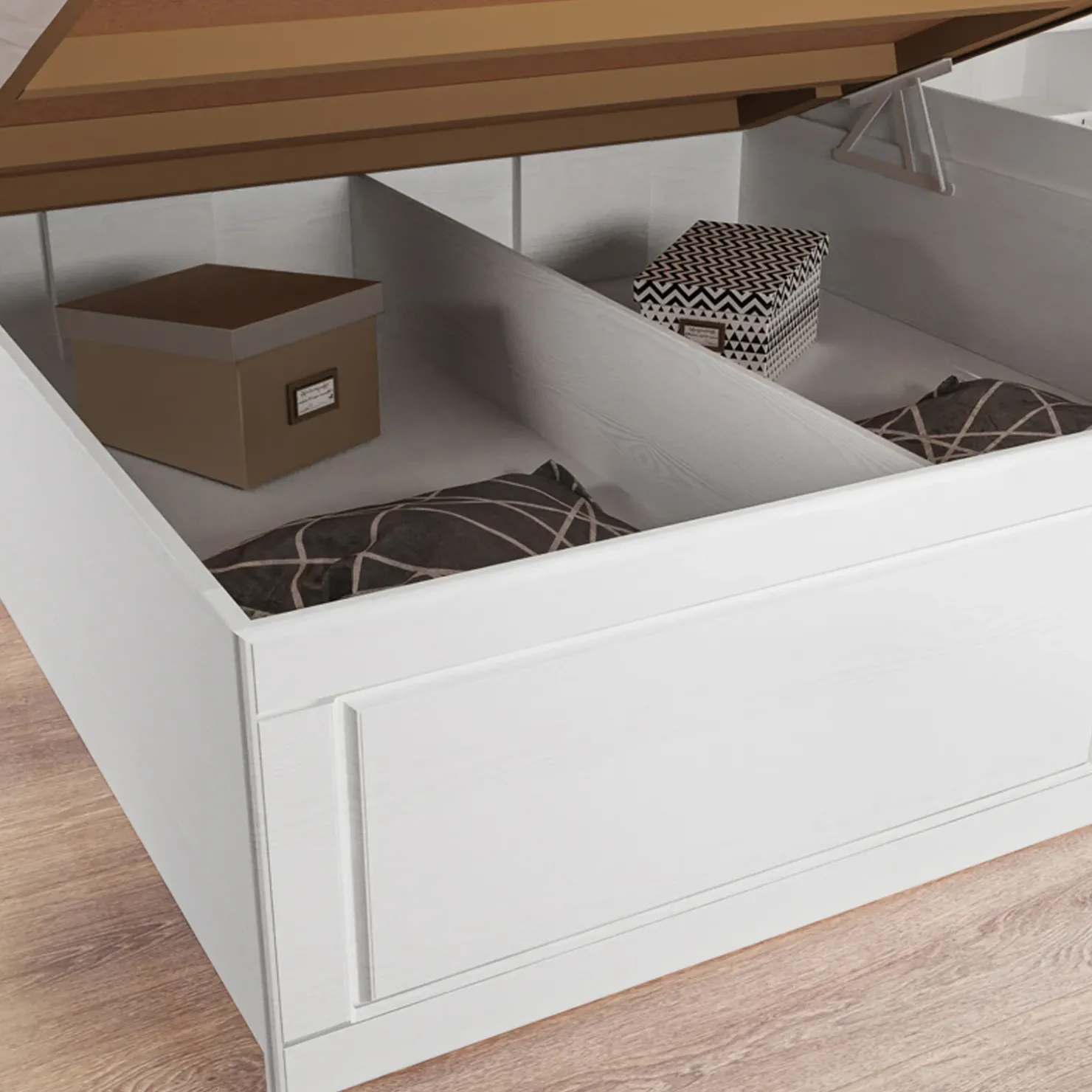 Garnero Arredamenti Letto matrimoniale 160x200cm con 2 comodini stile classico bianco opaco Friuli Online