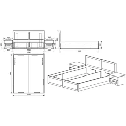 Garnero Arredamenti Letto matrimoniale 160x200cm con 2 comodini stile classico bianco opaco Friuli Online