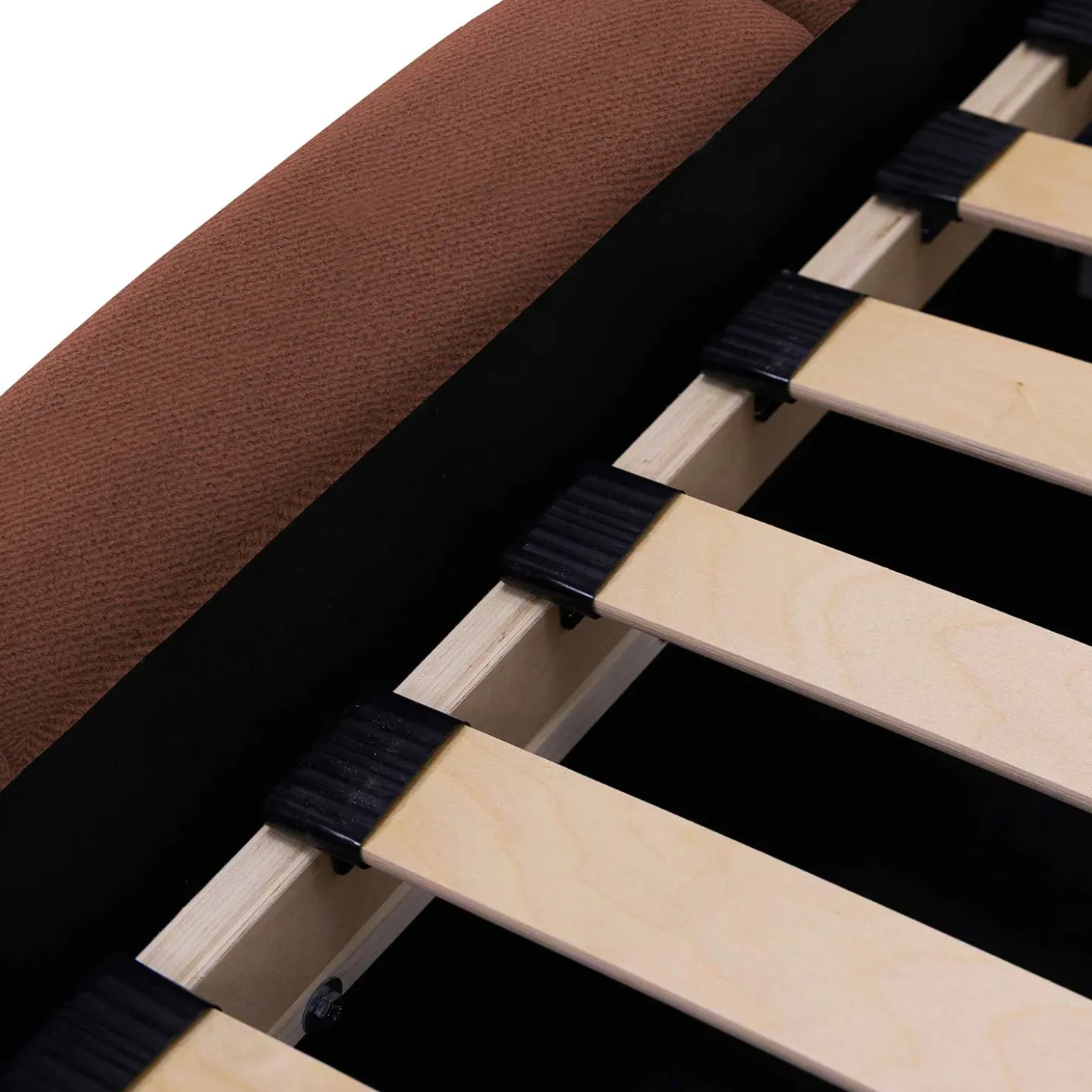 Garnero Arredamenti Letto matrimoniale 160x200cm con rete contenitore imbottito rosso mattone Aluna Tessuto Kronos Rosso Mattone Clearance