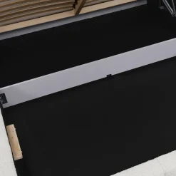 Garnero Arredamenti Letto matrimoniale 160x200cm con rete contenitore imbottito tessuto bouclé bianco Aluna Tessuto Abriamo Bianco Outlet