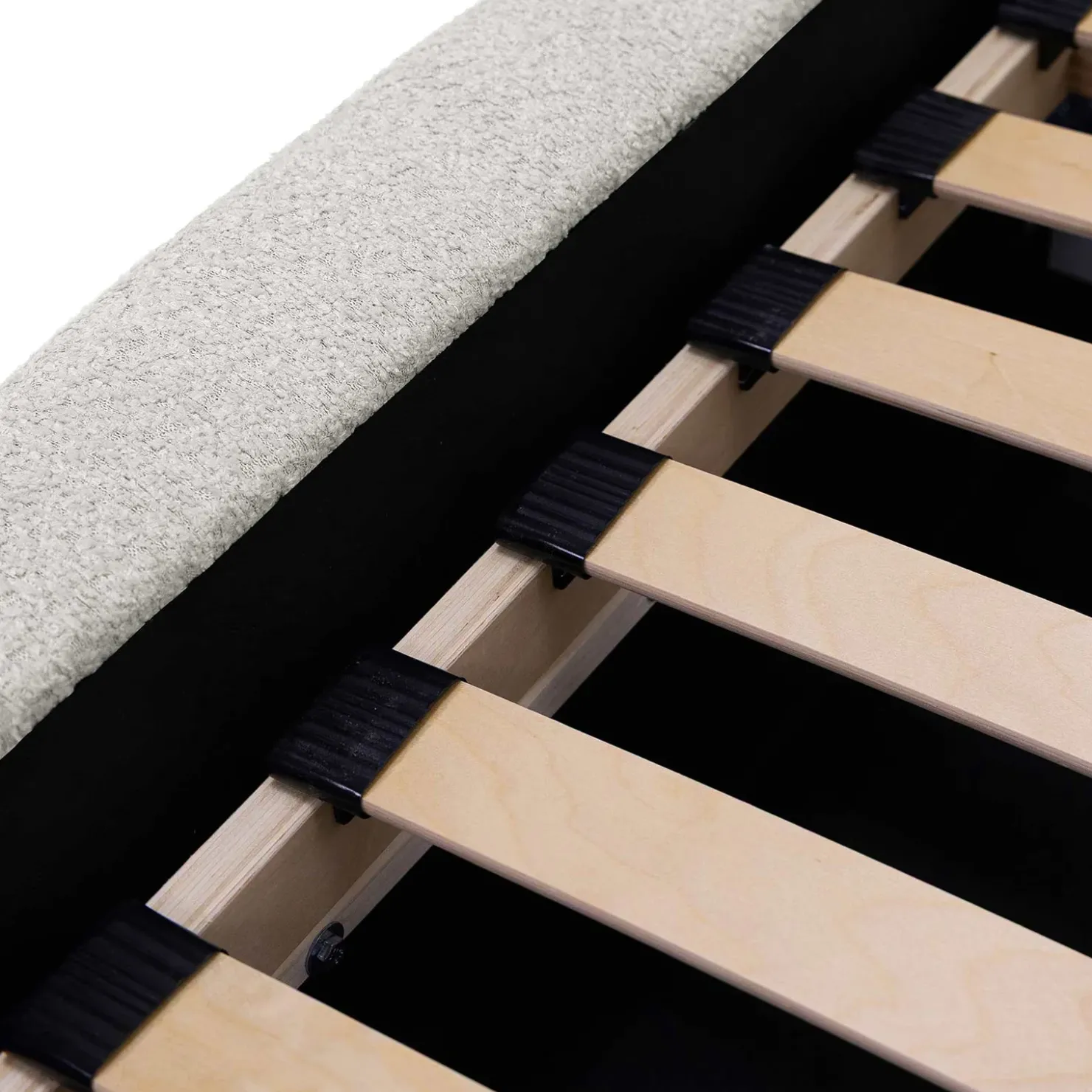 Garnero Arredamenti Letto matrimoniale 160x200cm con rete contenitore imbottito tessuto bouclé bianco Aluna Tessuto Abriamo Bianco Outlet