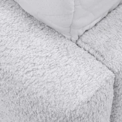 Garnero Arredamenti Letto matrimoniale 160x200cm con rete contenitore imbottito tessuto bouclé bianco Aluna Tessuto Abriamo Bianco Outlet