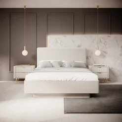 Garnero Arredamenti Letto matrimoniale 160x200cm contenitore beige Ramis Outlet