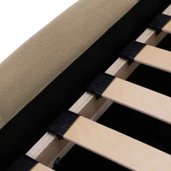 Garnero Arredamenti Letto matrimoniale 160x200cm con rete contenitore imbottito beige scuro Aluna Tessuto Paros Beige Scuro Outlet