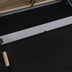 Garnero Arredamenti Letto matrimoniale 160x200cm con rete contenitore imbottito nero Aluna Tessuto Kronos Nero Outlet