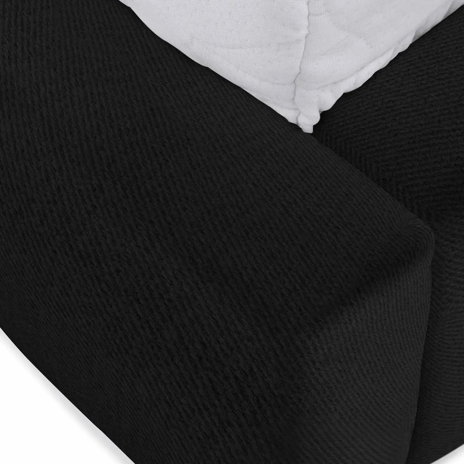 Garnero Arredamenti Letto matrimoniale 160x200cm con rete contenitore imbottito nero Aluna Tessuto Kronos Nero Outlet