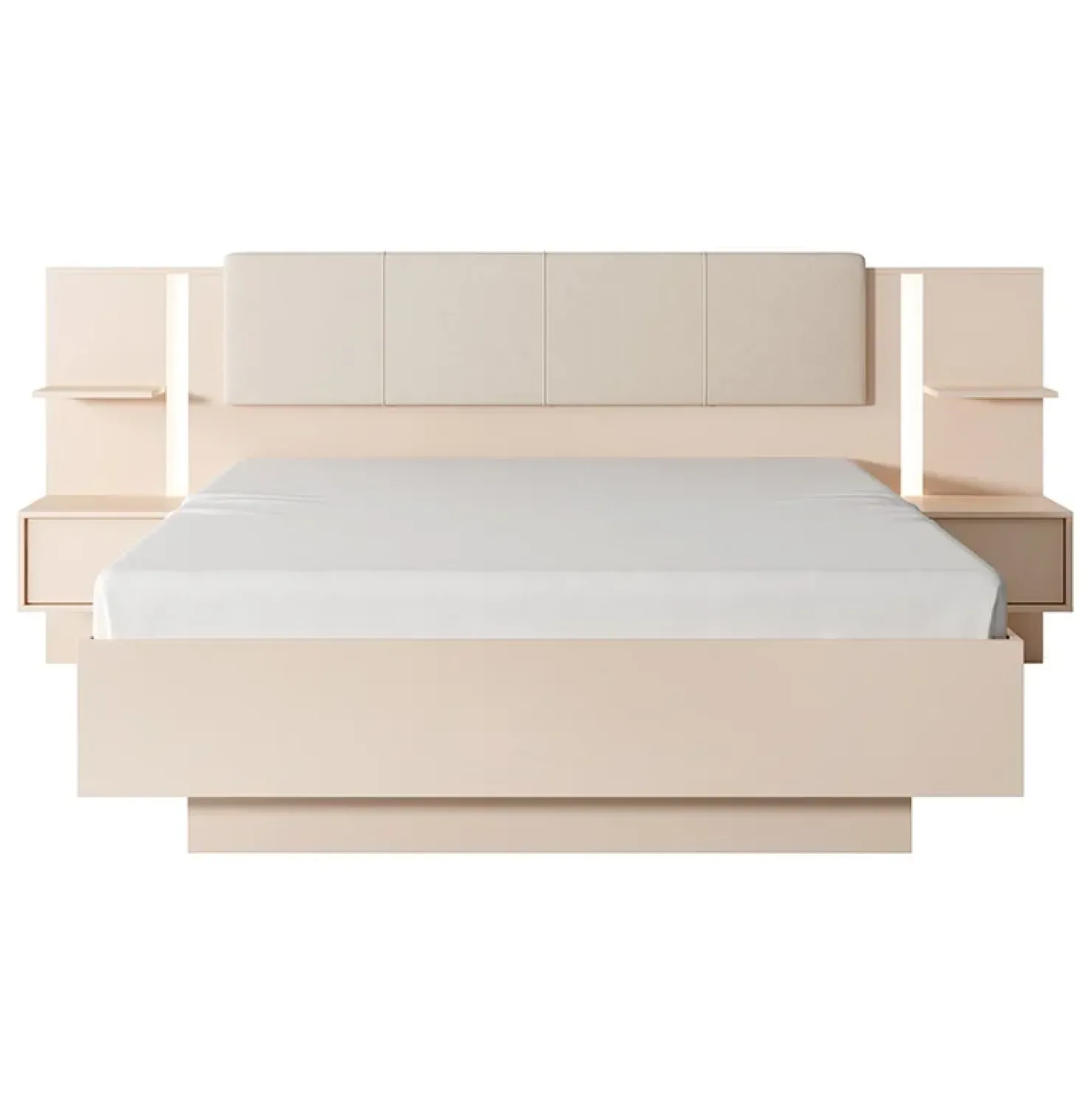 Garnero Arredamenti Letto matrimoniale 160x200cm contenitore con comodini beige Jolly Sale