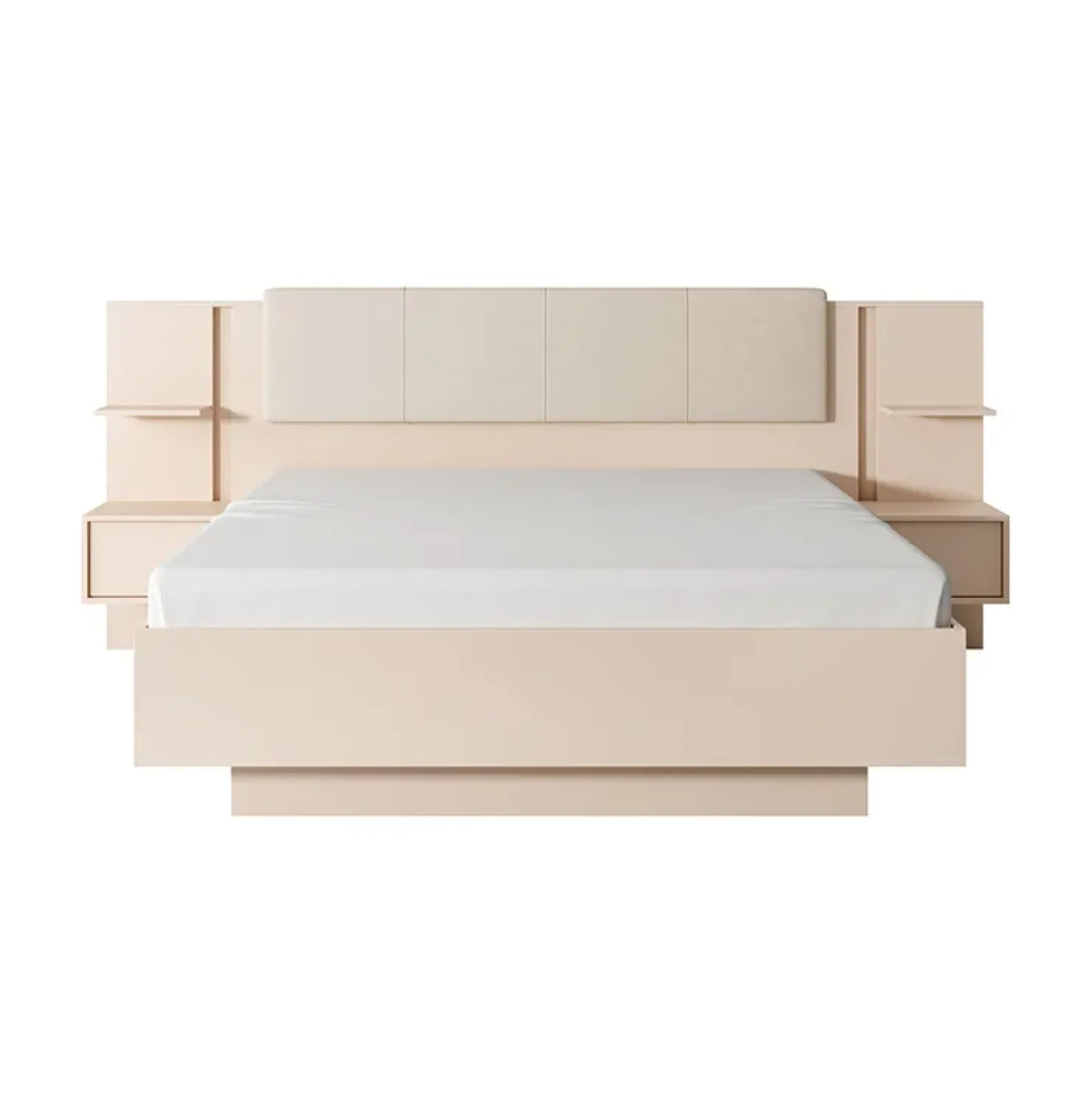 Garnero Arredamenti Letto matrimoniale 160x200cm contenitore con comodini beige Jolly Sale