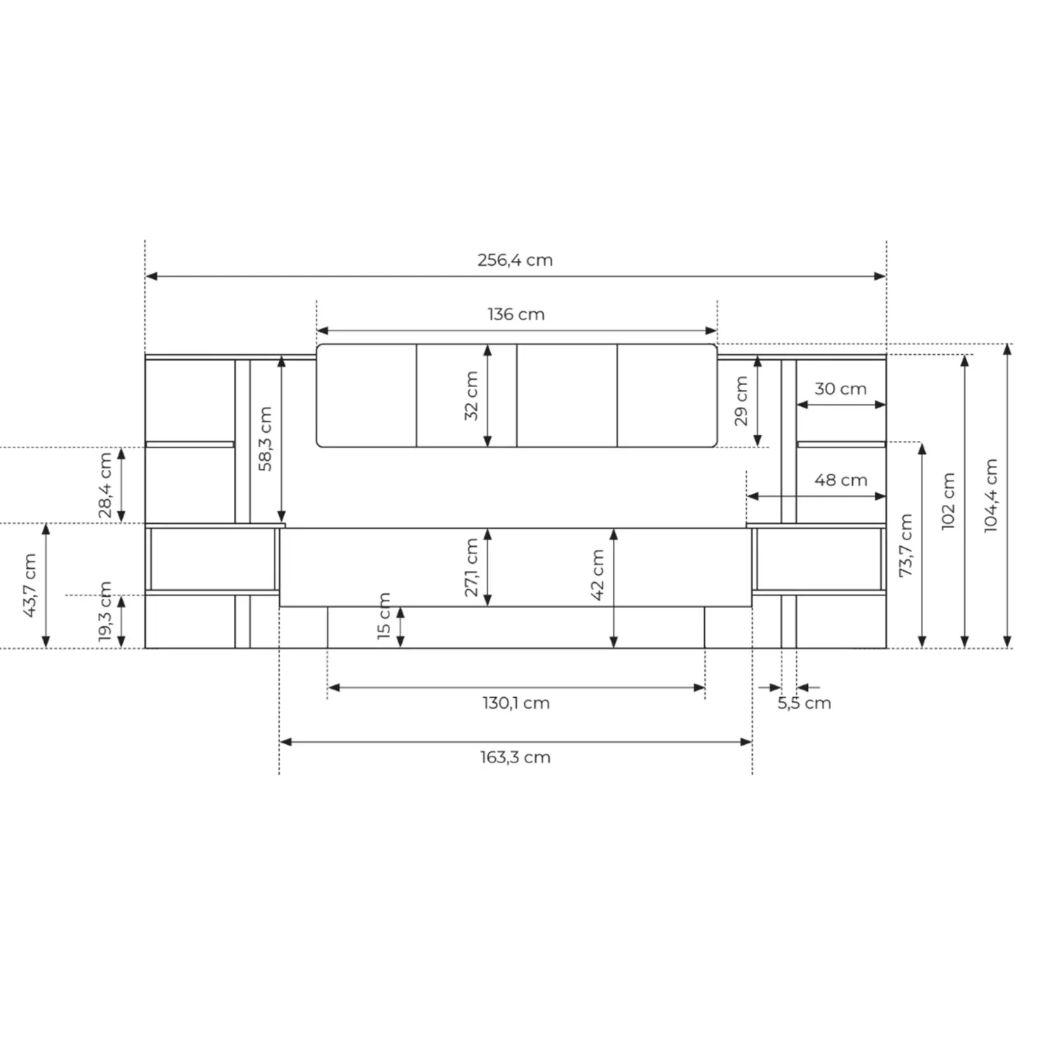 Garnero Arredamenti Letto matrimoniale 160x200cm contenitore con comodini beige Jolly Sale