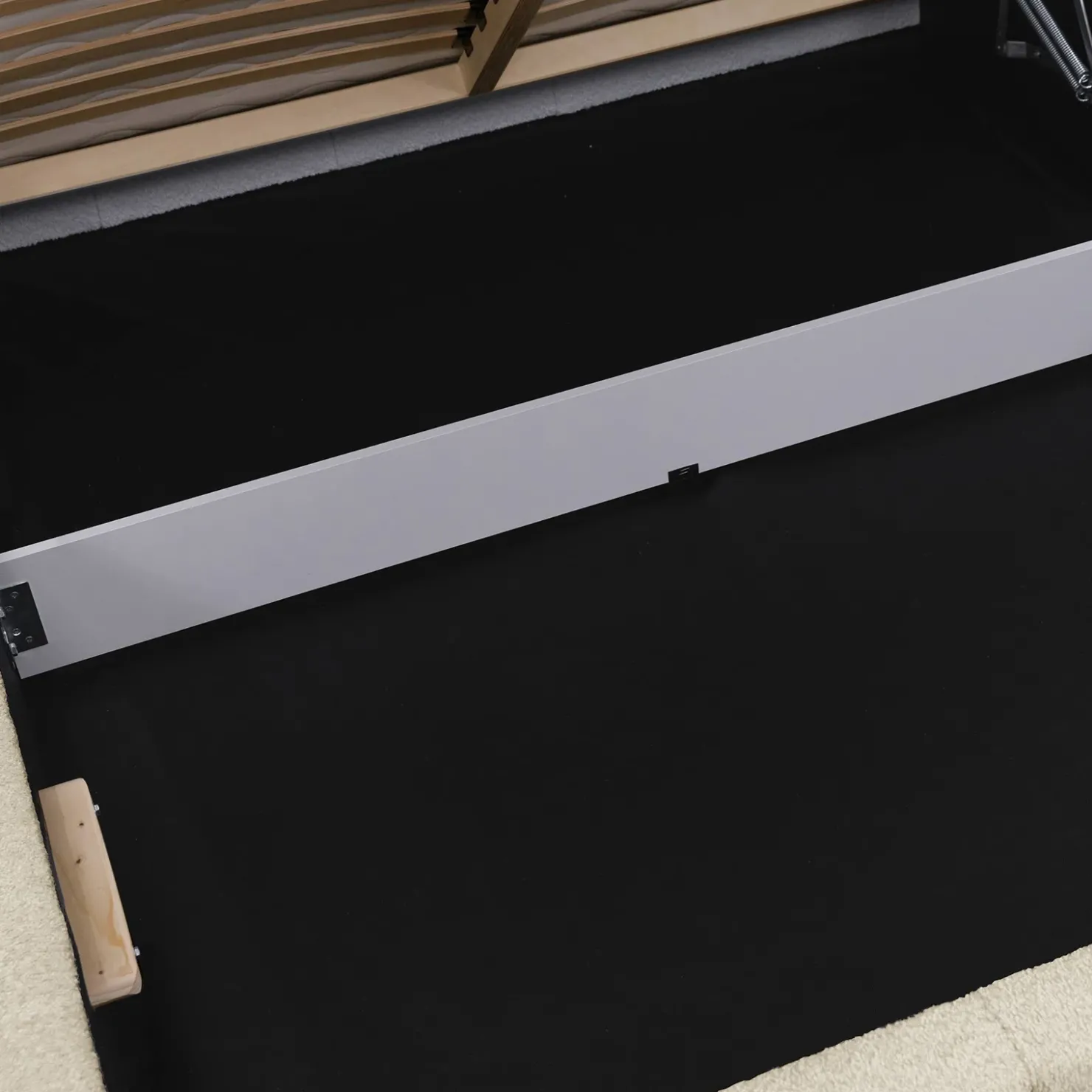 Garnero Arredamenti Letto matrimoniale 160x200cm con rete contenitore imbottito tessuto bouclé beige Aluna Tessuto Abriamo Beige New