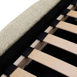 Garnero Arredamenti Letto matrimoniale 160x200cm con rete contenitore imbottito tessuto bouclé beige Aluna Tessuto Abriamo Beige New