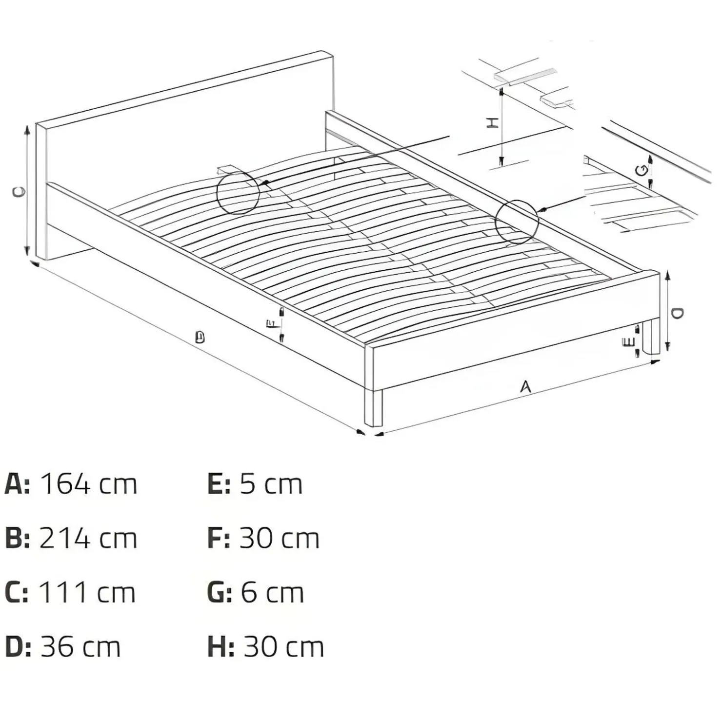 Garnero Arredamenti Letto matrimoniale 160x200cm imbottito con cassettoni Lux Verde Online