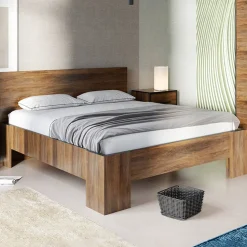 Garnero Arredamenti Letto matrimoniale 160x200cm noce Line Online