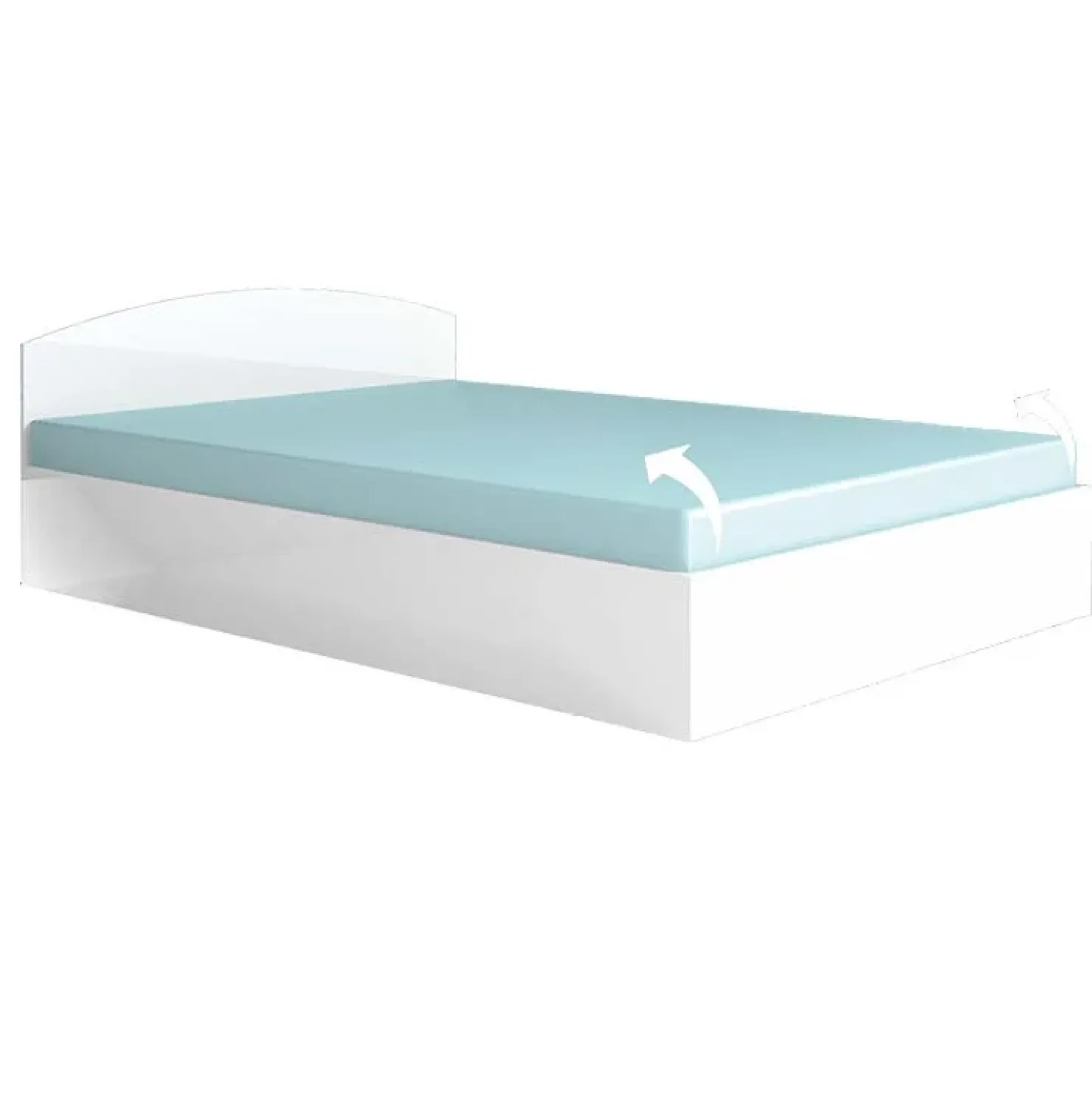 Garnero Arredamenti Letto matrimoniale 160x200cm standard Roma-Sorrento Bianco Lucido Sale