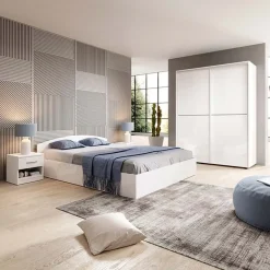 Garnero Arredamenti Letto matrimoniale 160x200cm standard Roma-Sorrento Bianco Lucido Sale