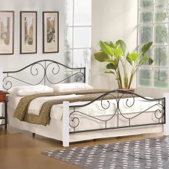 Garnero Arredamenti Letto moderno matrimoniale 160x200cm écru nero Valez Clearance